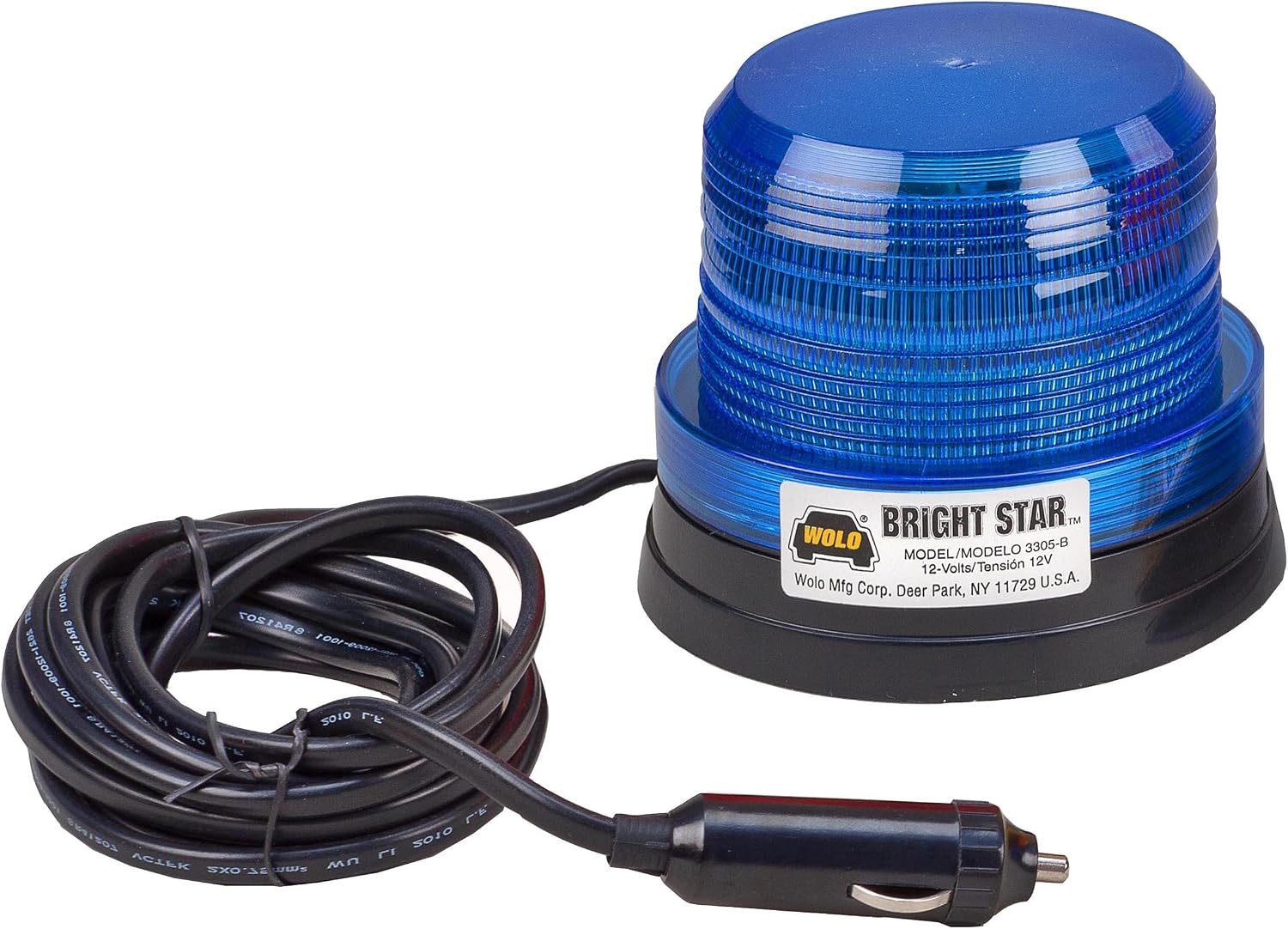 Wolo (3305-B) Bright Star Emergency Warning Strobe Light - Blue Lens - Image 1