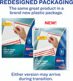 Frosted plastic binder dividers with white tabs