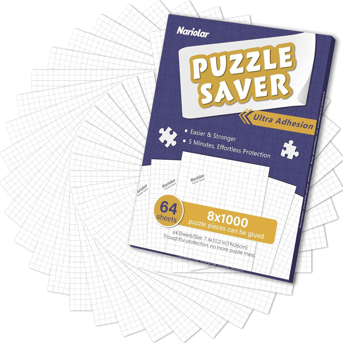 Nariolar puzzle glue sheets front view packaging