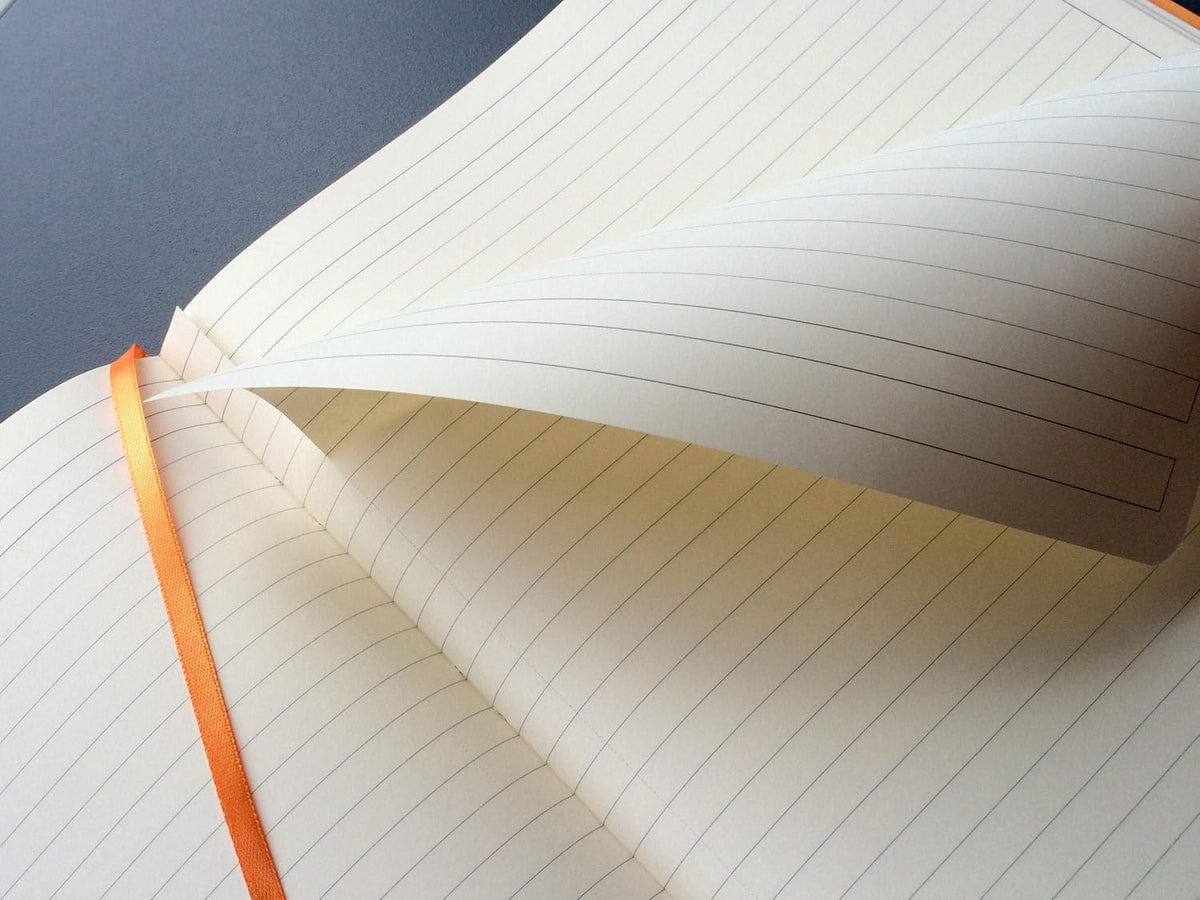Rhodia notebook soft faux leather cover with embossed logo