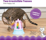 Catstages chirping bird toy purple cage design