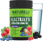Naturelo electrolyte powder berry flavor jar front view