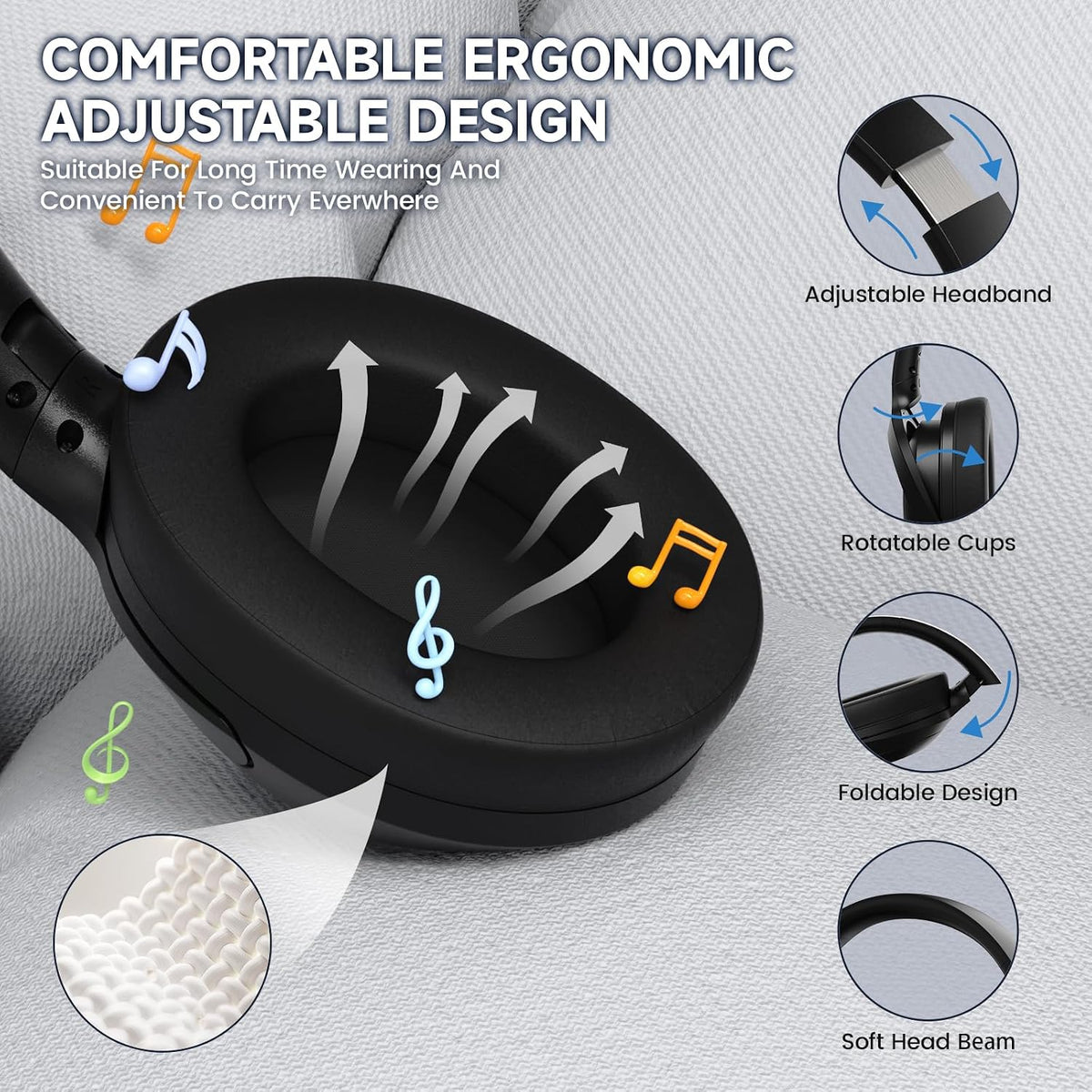 Attack Shark G300 active noise cancelling headphones controls