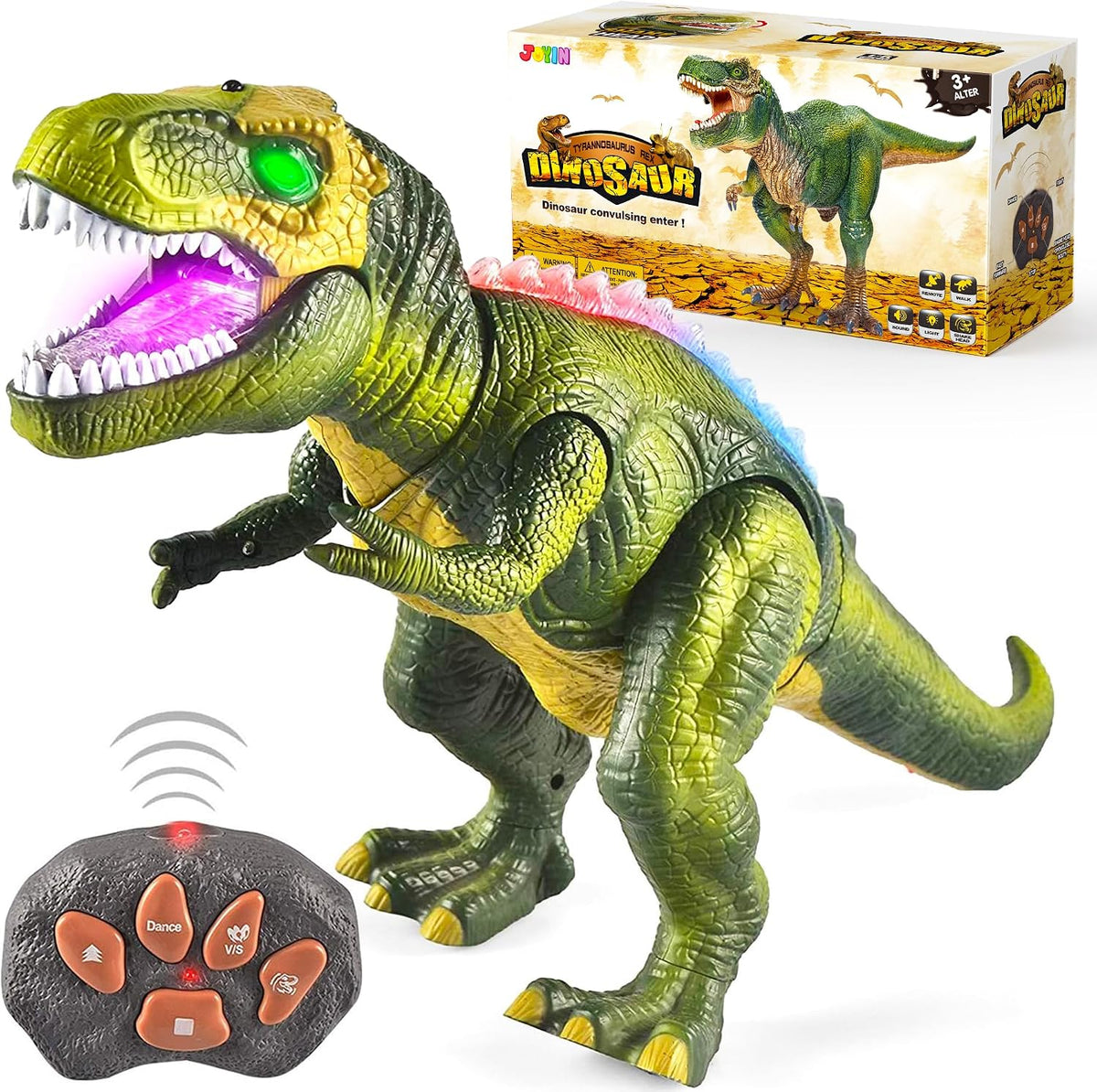 JOYIN Robot Dinosaur Toy for Kids Boys 3+ Big T.rex with Light and Realistic Roaring Sound, Remote Control Walking & Dancing Dinosaur, Electronic Toy for Kid, Birthday Gift for Kids Boys Girls - Image 1