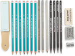 Prismacolor woodless and water-soluble graphite pencils arrangement