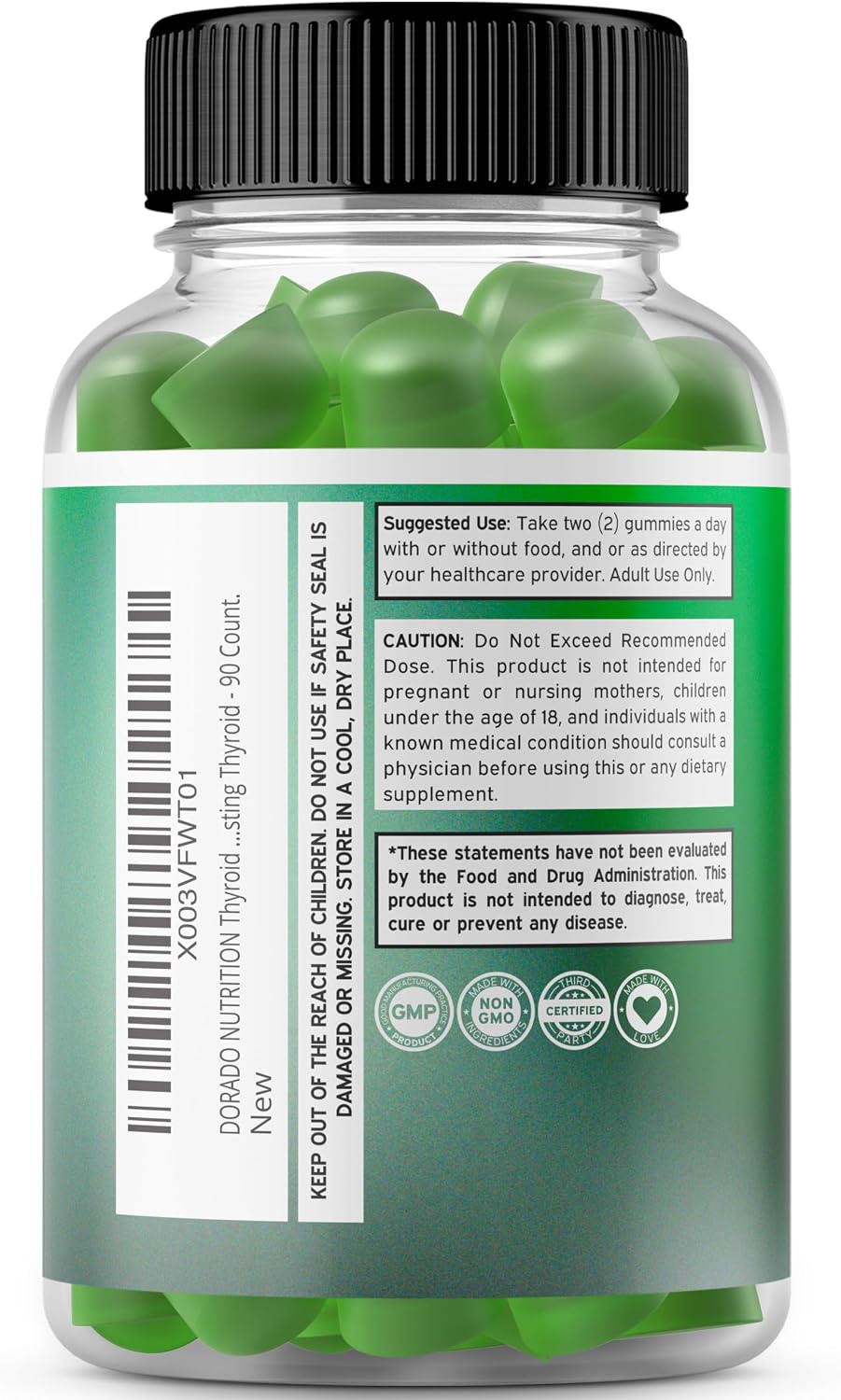 Dorado Nutrition non-GMO thyroid supplement packaging