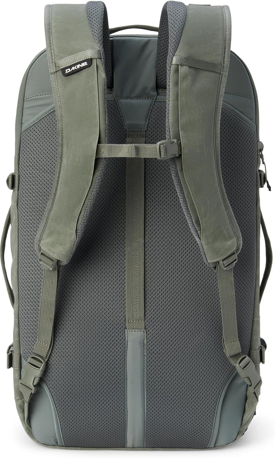 Dakine 38L travel pack side profile and pocket layout