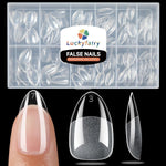 Luckyfairy short almond nail tips 240pcs set for professional gel nail extensions
