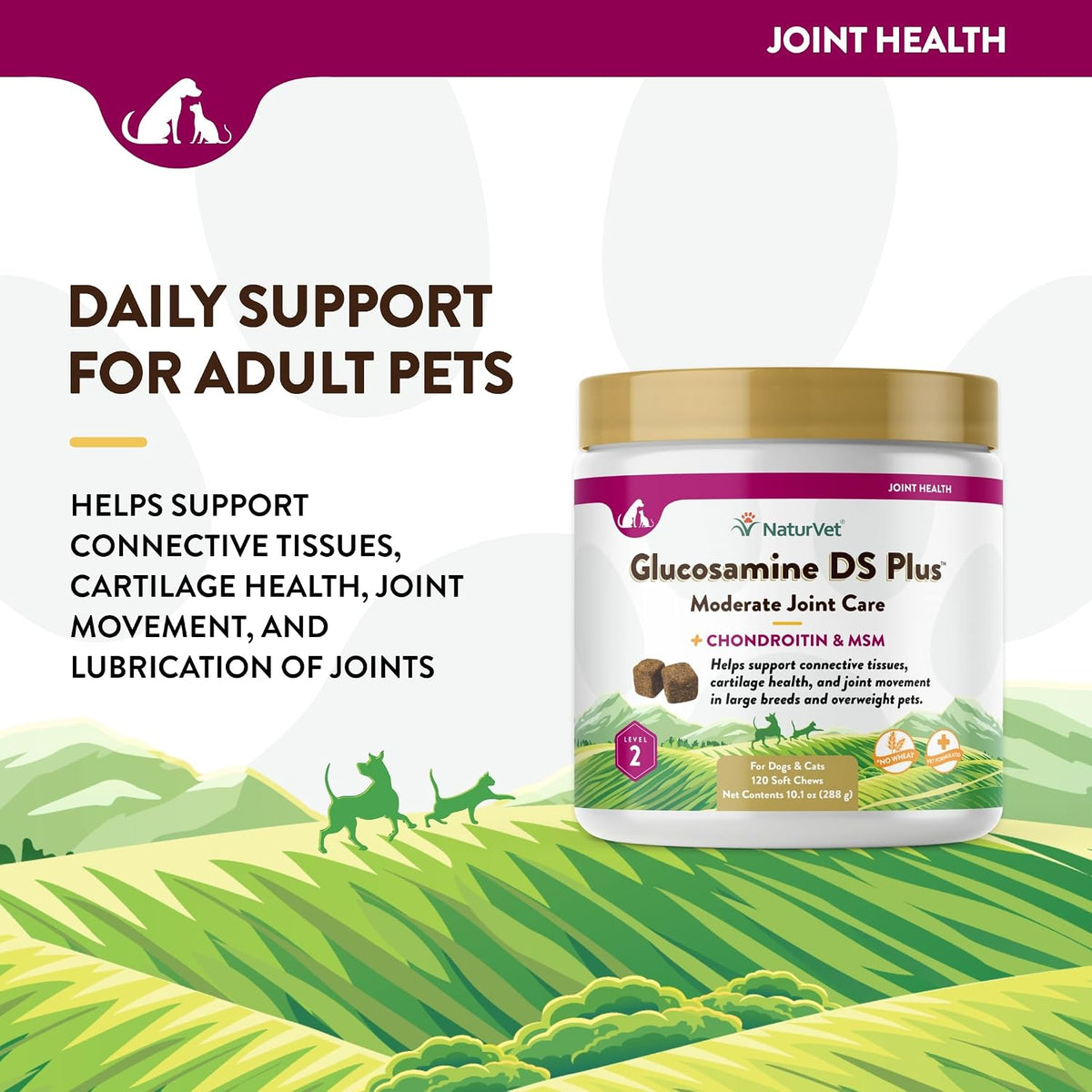 NaturVet wheat free moderate care joint health soft chews for adult pets