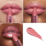 Charlotte Tilbury Icon Baby Lip Duo Kit - Mini K.I.S.S.I.N.G Satin Shimmer Lipstick & Full Size Hall of Fame High Shine Gloss Set - Hydrating Long Lasting Makeup Duo for On-the-Go Glossy Shine - Image 9