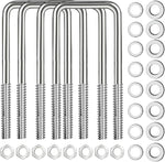 4 Sets 304 Stainless Steel Square U Bolt,U Bolts 3 inch Wide,1/2" D x 3-1/16" W x 5-5/16"L U-Bolts for Boat Trailer with Nuts and Washers, for Automobiles Trailer, Ski Boat - Image 12