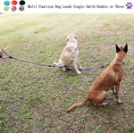 Heyllou heavy duty 3 dog rope leash demonstrating the soft padded foam comfort grip handle