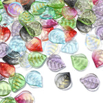 LiQunSweet glass crystal leaf charms front view for jewelry making