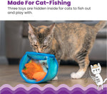 Catstages blue fish bowl toy with open access holes
