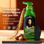 Herbishh Black Hair Dye Shampoo for Gray Hair Coverage 500ml - Image 4