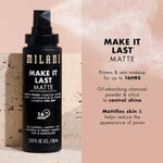 Milani Make It Last Matte Finish Charcoal Setting Spray bottle