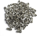 Bulk pack of 300 beaded chain connectors in silver tone packaging view.