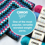 Caron worsted weight yarn label and specifications