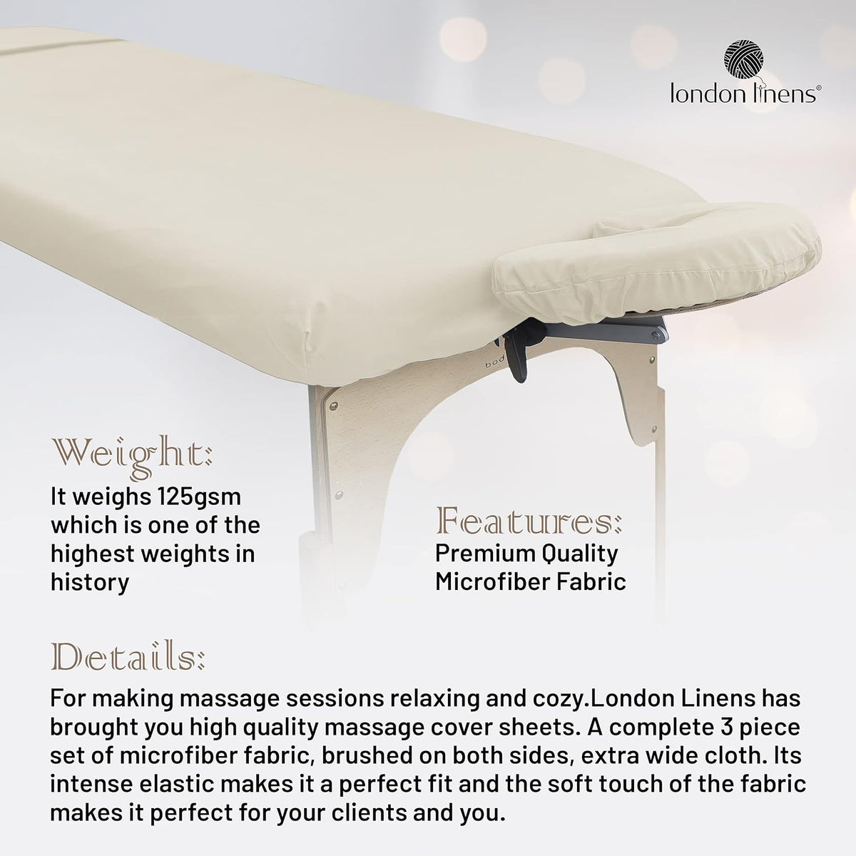 London Linens massage table fitted sheet with elastic corners