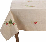 Saro Lifestyle embroidered tree tablecloth festive holiday setting