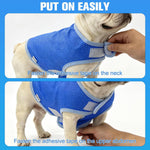 EXPAWLORER medium green cooling dog vest fully laid flat showing dimension design