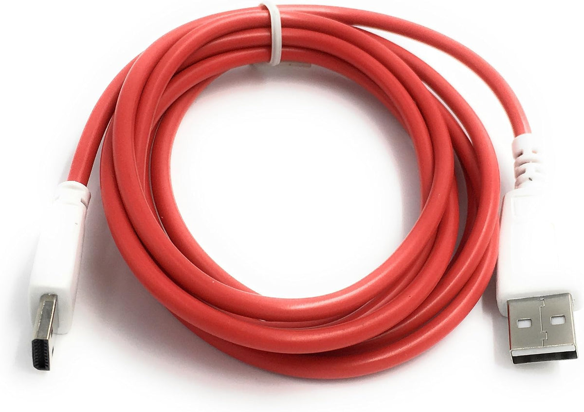 Xcivi 6FT Red USB Cable coiled showing 2 meter length
