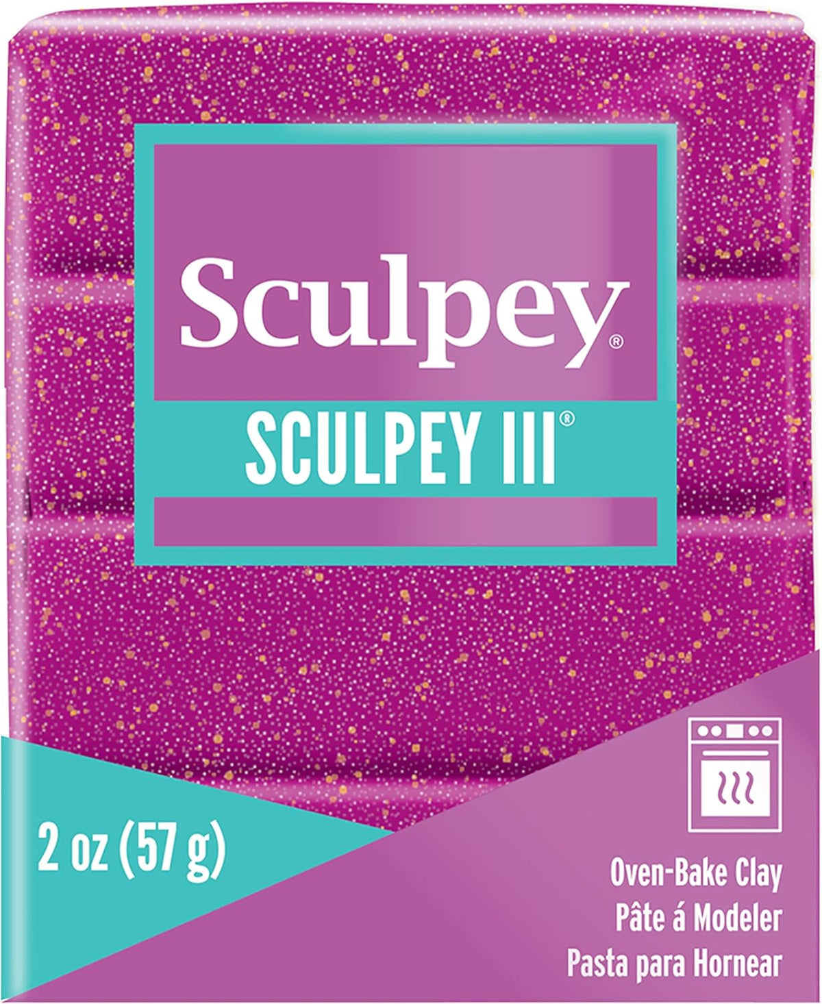 Sculpey polymer clay violet glitter front view packaging