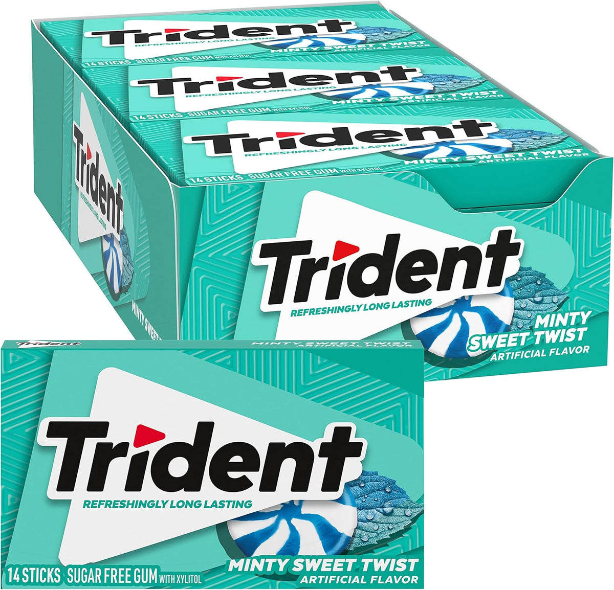 Trident Spearmint Sugar-Free Chewing Gum, 12 Packs of 14 Pieces (168 Total Pieces) - Image 15