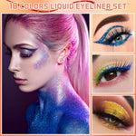Spdoo 10 colors glitter eyeliner open bottles display