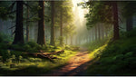 Mystical Dark Forest Aquarium Background Fantasy Glowing Neon Light Forest World Terrarium Background Mysterious Foggy Forest with Path Fish Tank Background Forest Aquarium Backdrop 36x18in - Image 9
