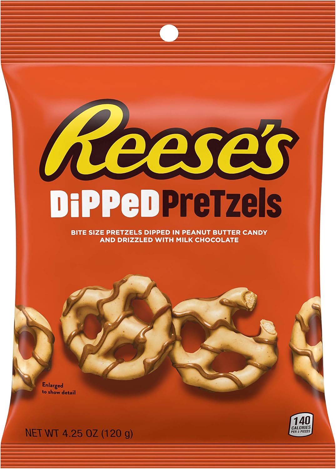 Reese's Dipped Pretzels packaging details and branding