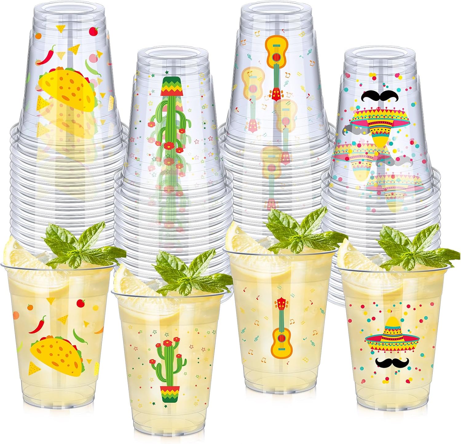Meekoo 100 pack fiesta party cups front view
