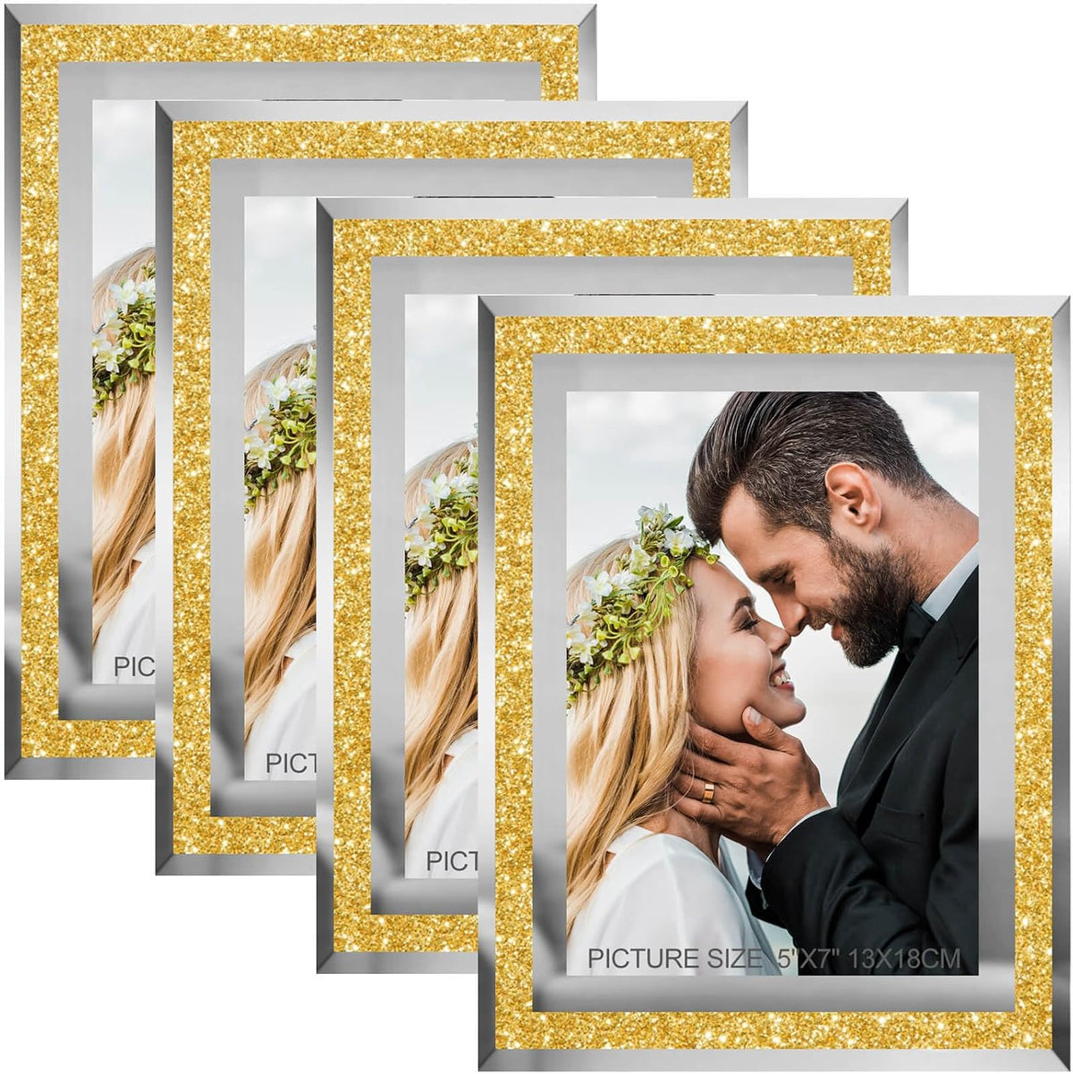HIKWADERY 4x6 Picture Frames Silver - Set of 4, HD Real Glass 4 by 6 Photo Frame Mirrored Edge Great Gift, for Tabletop Display, Wedding Birthday Mothers Day Gifts (4 x 6, Silver) - Image 11