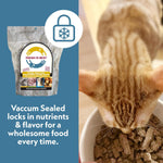 Fresh Is Best natural ingredient list showing chicken hearts and livers