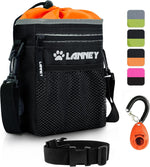 LANNEY premium pet treat container showing main compartment filled with kibble snacks