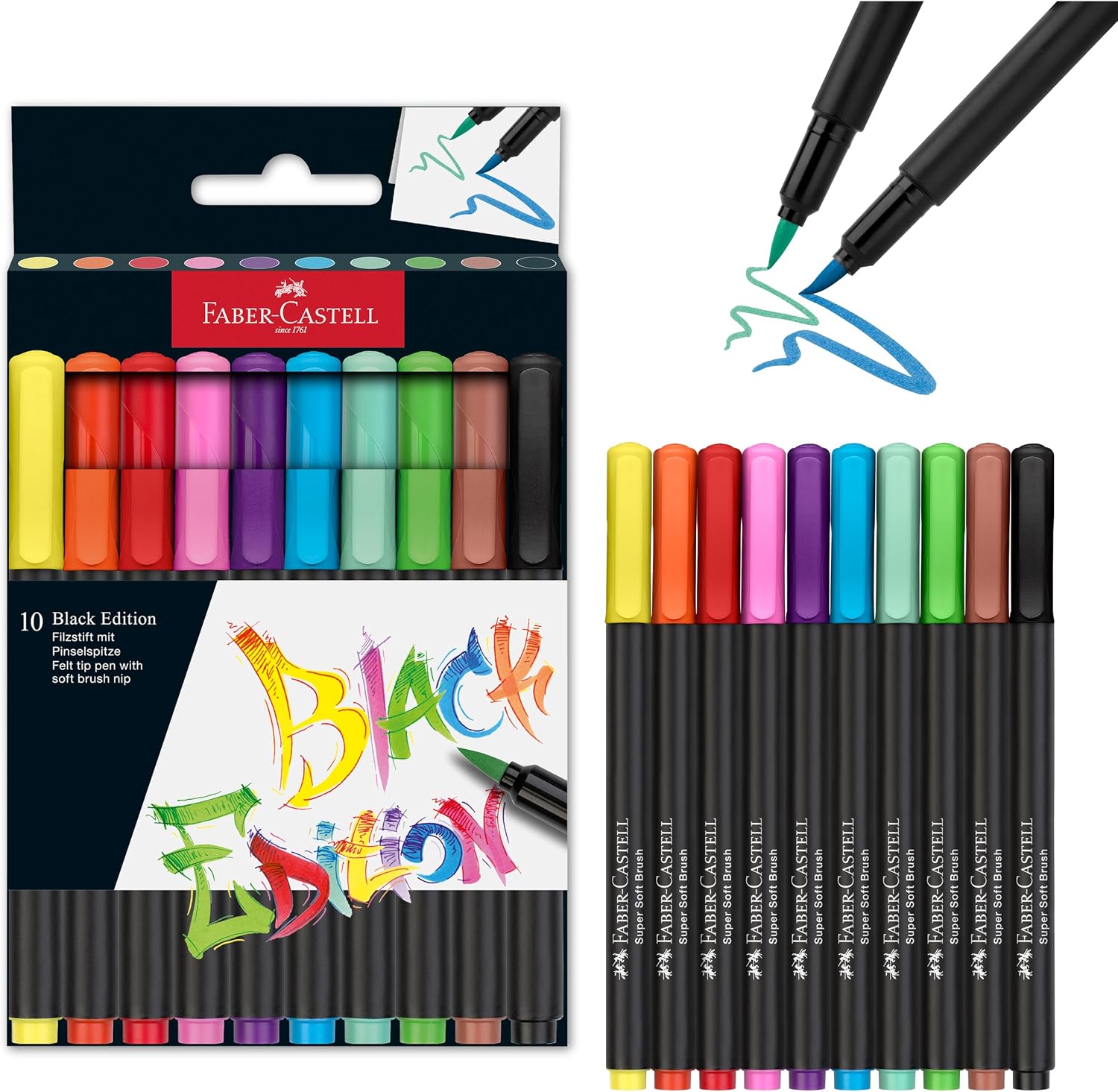 Faber-Castell Black Edition felt tip pens front view packaging