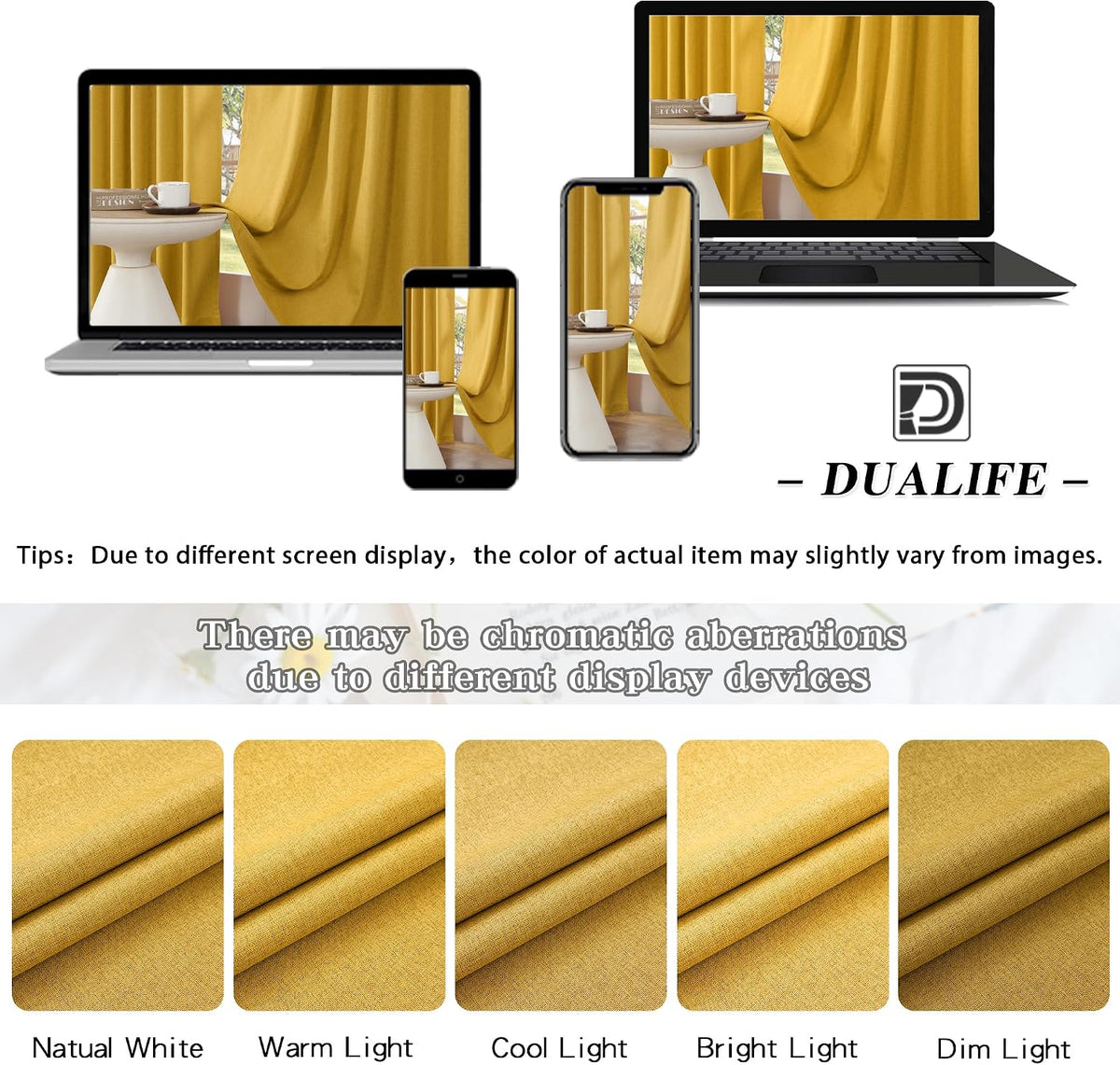 DUALIFE rod pocket detail on faux linen curtains