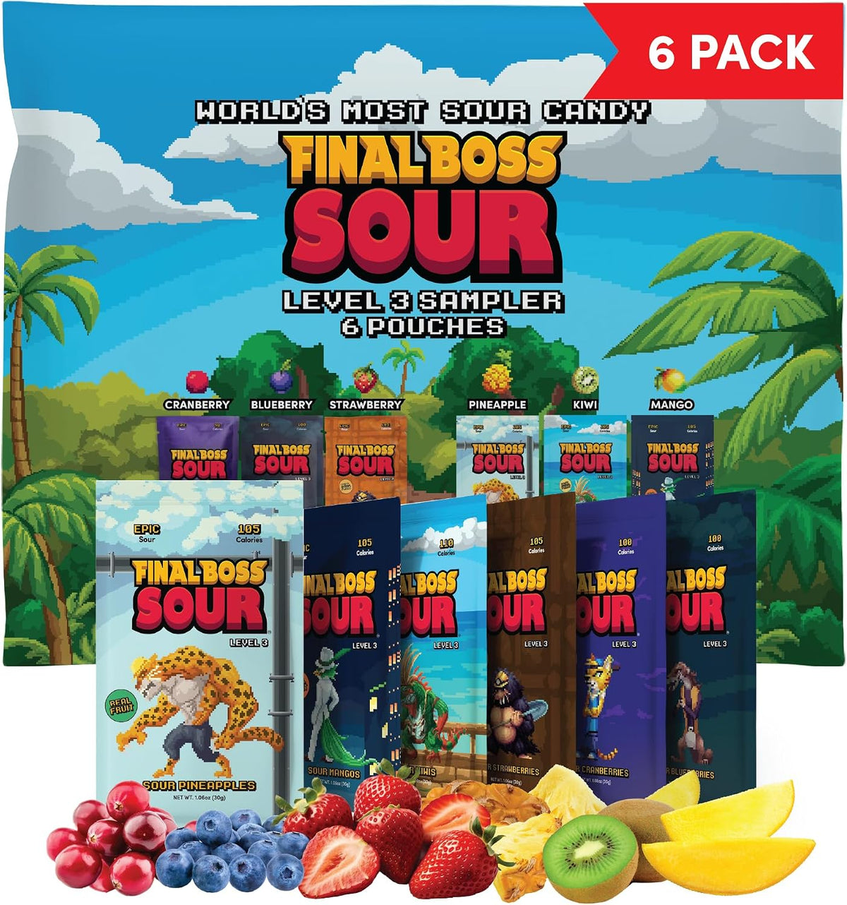 Final Boss Sour Candy | Level 4, Green Apple, 1 Pack - Made with Real Dried Fruit, No Artificial Colors, No Artificial Fruit Flavors, Low Calorie Snack for Kids, Teens, Adults, Lunch Boxes - Image 13