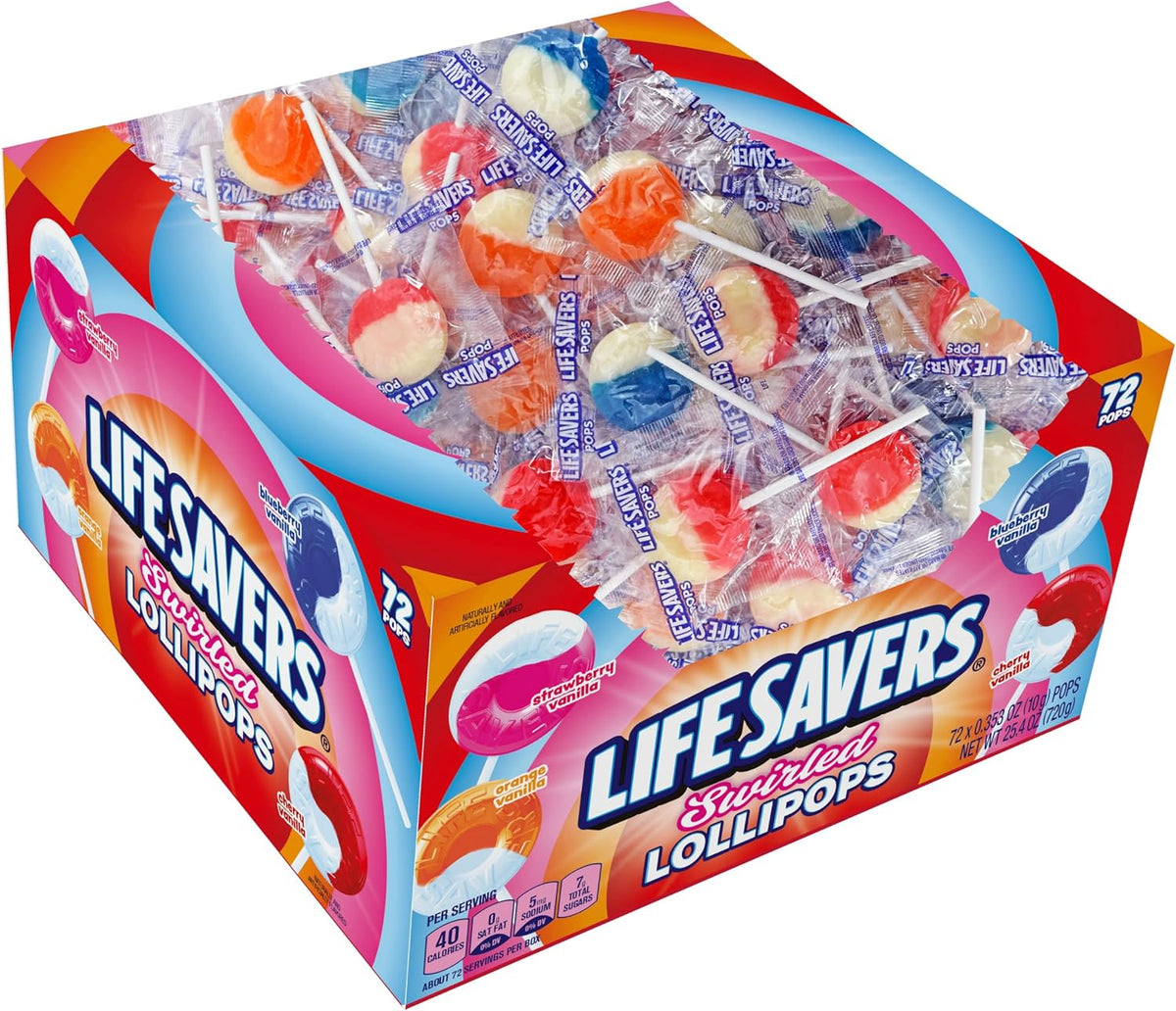 Strawberry-Vanilla and Orange-Vanilla imported hard candies close up view.
