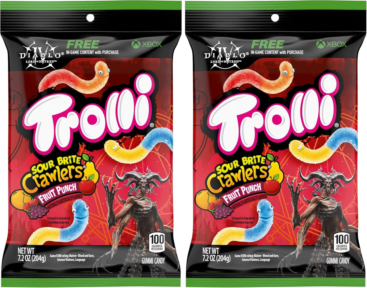 Trolli Sour Brite Crawlers Candy, Very Berry, Sweet and Sour, Gummy Worms, 7.2 oz - Image 12