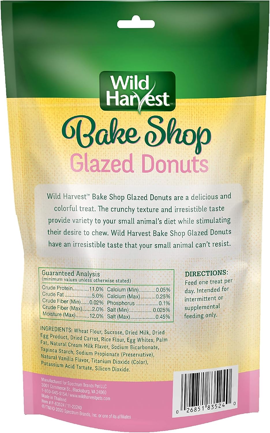 Wild Harvest small pet donut treats with vanilla frosting