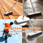 BITOPE floor cleaning brush being used on outdoor concrete patio.