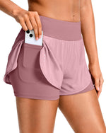 Soothfeel Women's Running Shorts with Zipper Pocket 2 in 1 High Wasited Workout Athletic Gym Yoga Spandex Shorts for Women - Image 11