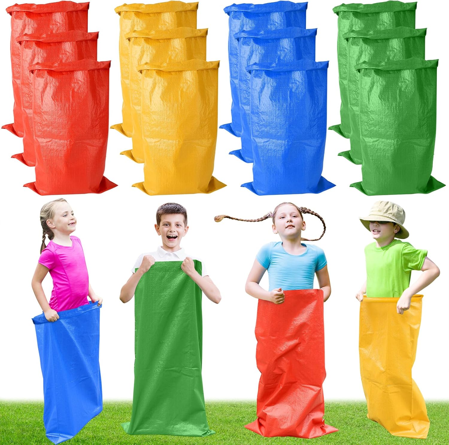 Warmfarm potato sack race bags front view set