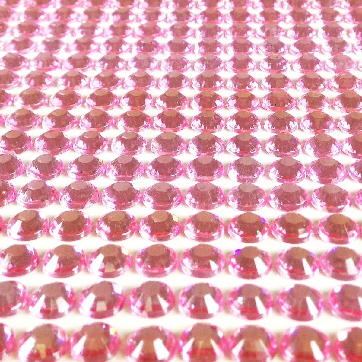 Wrapables 6mm pink rhinestone stickers sheet layout