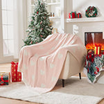 CozeCube Pink White Reversible Checkered Knit Throw Blanket 60"x80" | Super Soft Fullfy Microfiber Knitted Blankets , Warm Cozy Fuzzy Plush Throw, For Couch Bed Sofa - Image 10