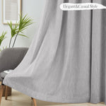 Sliding glass door styled with wide blackout thermal drapes