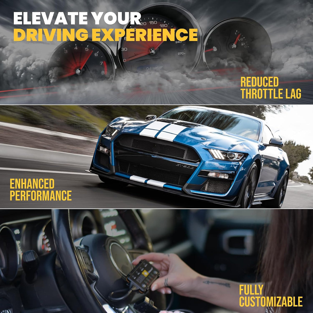 Pedal Commander mobile application interface on smartphone