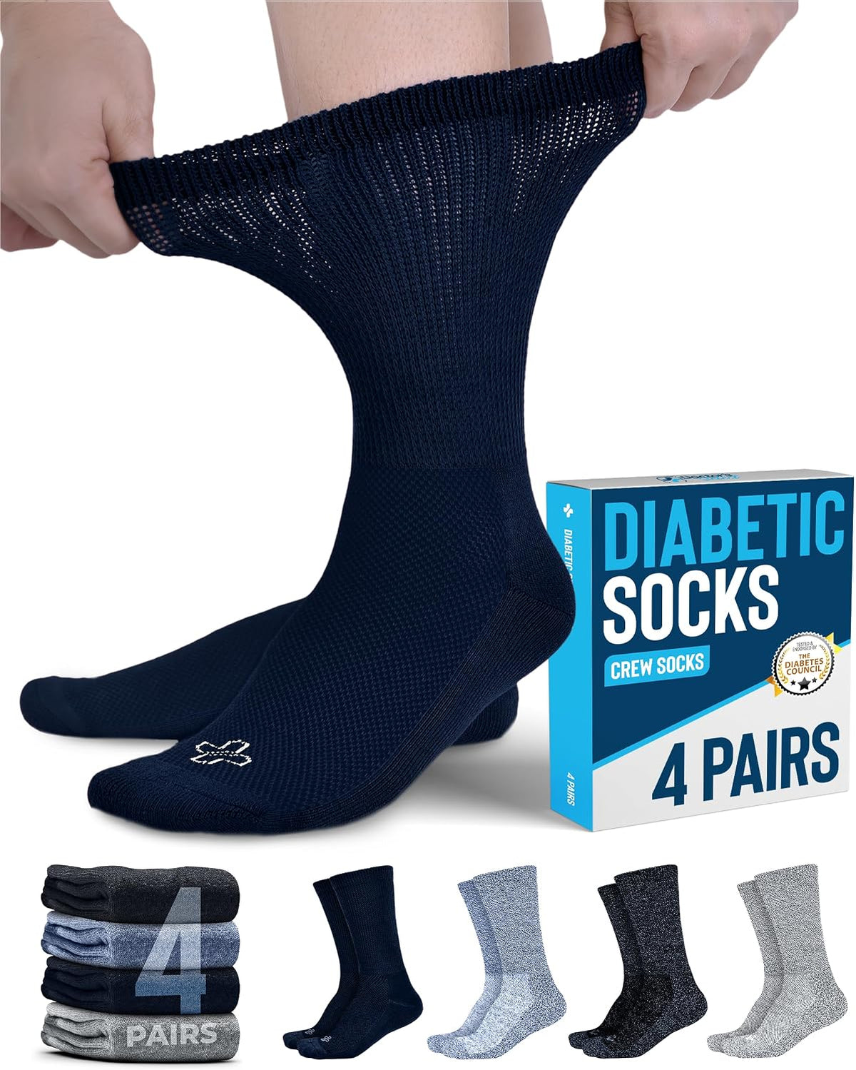 Doctor's Select(R) Diabetic Socks for Men and Women - Non-Binding Neuropathy Socks for Diabetics Men | Non Grip & Grip Socks - Image 14