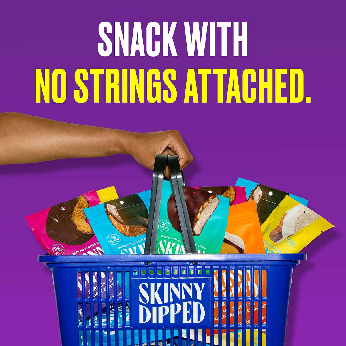 SkinnyDipped dairy free super dark chocolate almonds snack packs for lifestyle fitness